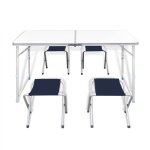 Vidaxl jeu de table pliable de camping et 4 tabourets 120x60 cm