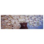 Vidaxl jeu de tableau sur toile fleurs en vase multicolore 120x40 cm Vidaxl jeu de tableau sur toile fleurs en vase multicolore 120x40 cm