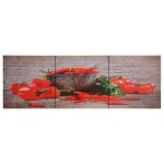 Vidaxl jeu de tableau sur toile paprikas multicolore 120x40 cm Vidaxl jeu de tableau sur toile paprikas multicolore 120x40 cm