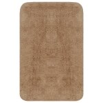 Vidaxl jeu de tapis de salle de bain 3 pcs tissu beige