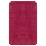 Vidaxl jeu de tapis de salle de bain 3 pcs tissu fushsia