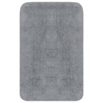 Vidaxl jeu de tapis de salle de bain 3 pcs tissu gris