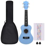 Vidaxl jeu de ukull soprano avec sac pour enfants bleu azur 21