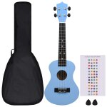 Vidaxl jeu de ukull soprano avec sac pour enfants bleu azur 23
