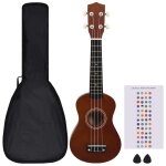Vidaxl jeu de ukull soprano avec sac pour enfants bois fonc 21