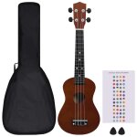Vidaxl jeu de ukull soprano avec sac pour enfants bois fonc 23