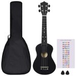 Vidaxl jeu de ukull soprano avec sac pour enfants noir 23