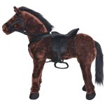 Vidaxl jouet en peluche cheval marron et noir xxl Vidaxl jouet en peluche cheval marron et noir xxl