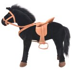 Vidaxl jouet en peluche cheval noir Vidaxl jouet en peluche cheval noir