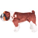 Vidaxl jouet en peluche chien de race bulldog marron et blanc xxl