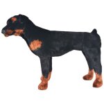 Vidaxl jouet en peluche chien de race rottweiler marron et noir xxl