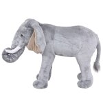 Vidaxl jouet en peluche lphant gris xxl