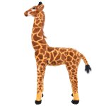 Vidaxl jouet en peluche girafe marron et jaune xxl