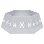 Vidaxl jupe de sapin de nol argent et blanc 68x25 cm