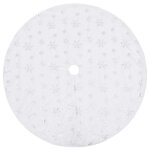 Vidaxl jupe de sapin de nol de luxe blanc 150 cm fausse fourrure