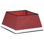 Vidaxl jupe de sapin de no�l rouge et blanc 48x48x25 cm