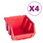 Vidaxl kit de bacs de stockage avec panneau mural 8 pcs rouge et noir