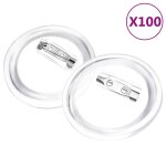 Vidaxl kit de badges  bouton avec pingles 100 sets acrylique 44 mm