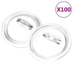 Vidaxl kit de badges  bouton avec pingles 100 sets acrylique 58 mm