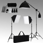 Vidaxl kit de studio photo avec bote  lumire et toiles de fond