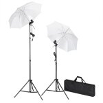 Vidaxl kit de studio photo avec lampes toile de fond et rflecteur