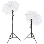 Vidaxl kit de studio photo avec lampes toile de fond et rflecteur