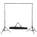 Vidaxl kit de studio photo avec lampes toile de fond et rflecteur