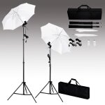 Vidaxl kit de studio photo avec toiles de fond lampes et parapluies