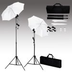 Vidaxl kit de studio photo avec toile de fond lampes et parapluies