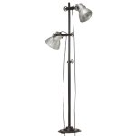 Vidaxl lampadaire avec 2 abat - jour argent e27 fonte