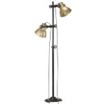 Vidaxl lampadaire avec 2 abat - jour laiton e27 fonte