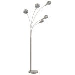 Vidaxl lampadaire 200 cm 5 x e14 argent