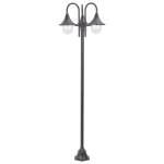 Vidaxl lampadaire de jardin e27 220 cm aluminium 3 lanternes bronze