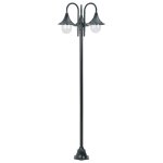 Vidaxl lampadaire de jardin e27 220cm aluminium 3 lanternes vert fonc