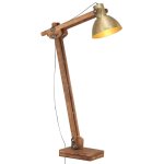 Vidaxl lampadaire laiton bois de manguier massif e27
