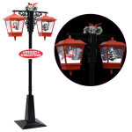 Vidaxl lampadaire de nol avec pre nol noir et rouge 81x40x188cm pvc