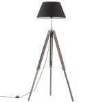 Vidaxl lampadaire à trépied gris et noir bois de teck massif 141 cm Vidaxl lampadaire à trépied gris et noir bois de teck massif 141 cm