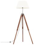 Vidaxl lampadaire à trépied marron miel et blanc bois de teck 141 cm Vidaxl lampadaire à trépied marron miel et blanc bois de teck 141 cm