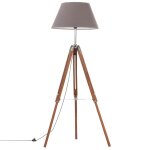 Vidaxl lampadaire à trépied marron miel et gris bois de teck 141 cm Vidaxl lampadaire à trépied marron miel et gris bois de teck 141 cm