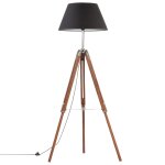 Vidaxl lampadaire à trépied marron miel et noir bois de teck 141 cm Vidaxl lampadaire à trépied marron miel et noir bois de teck 141 cm