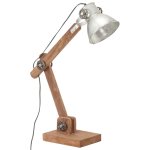 Vidaxl lampe de bureau industrielle argent rond 58x18x90 cm e27