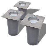 Vidaxl lampe led encastrable au sol d'extrieur 3 pices carr