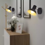 Vidaxl lampe murale 2 pcs pour 2 ampoules e27 noir et dor�