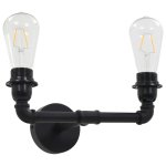Vidaxl lampe murale  2 voies noir 2 ampoules e27