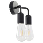 Vidaxl lampe murale avec ampoules  filament 2w noir e27
