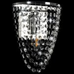 Vidaxl lampe murale avec perles de cristal argent ovale ampoule e14