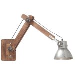 Vidaxl lampe murale style industriel argent rond e27