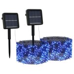 Vidaxl lampes solaires 2 pcs 2x200 led bleu intrieur extrieur