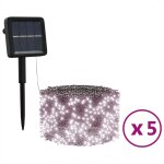 Vidaxl lampes solaires 5 pcs 5x200 led blanc chaud intrieur extrieur