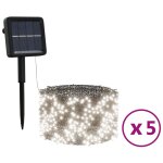 Vidaxl lampes solaires 5 pcs 5x200 led blanc froid intrieur extrieur